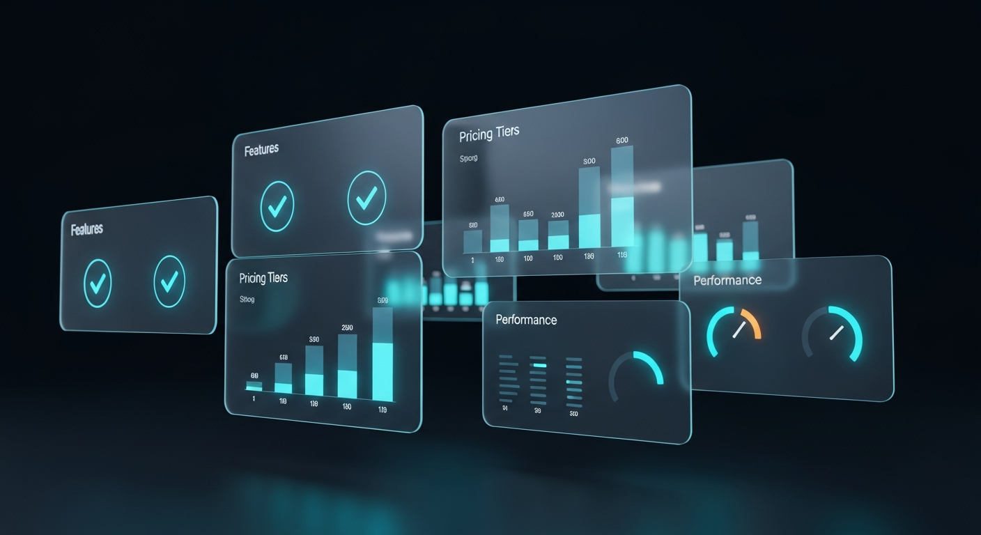 AI social media tools feature comparison matrix showing pricing and capabilities in 2026