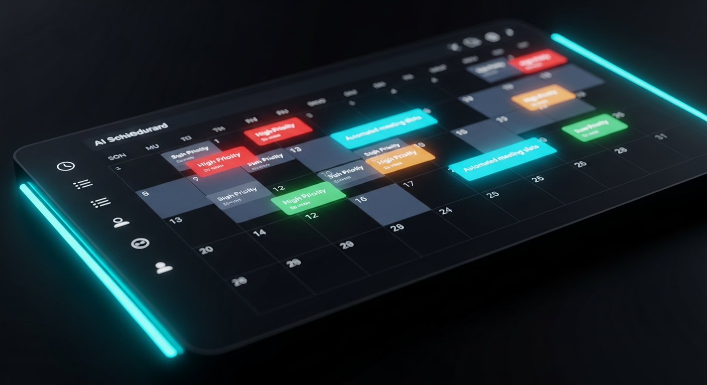 AI scheduling assistant tools comparison setup on dual monitor workstation 2026
