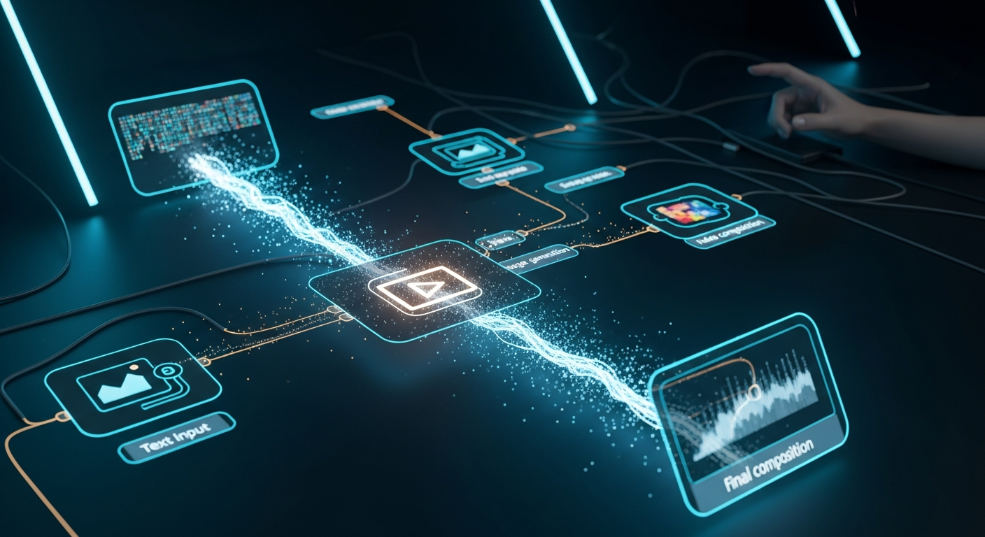 Content creator using free AI tools workflow — complete production setup 2026